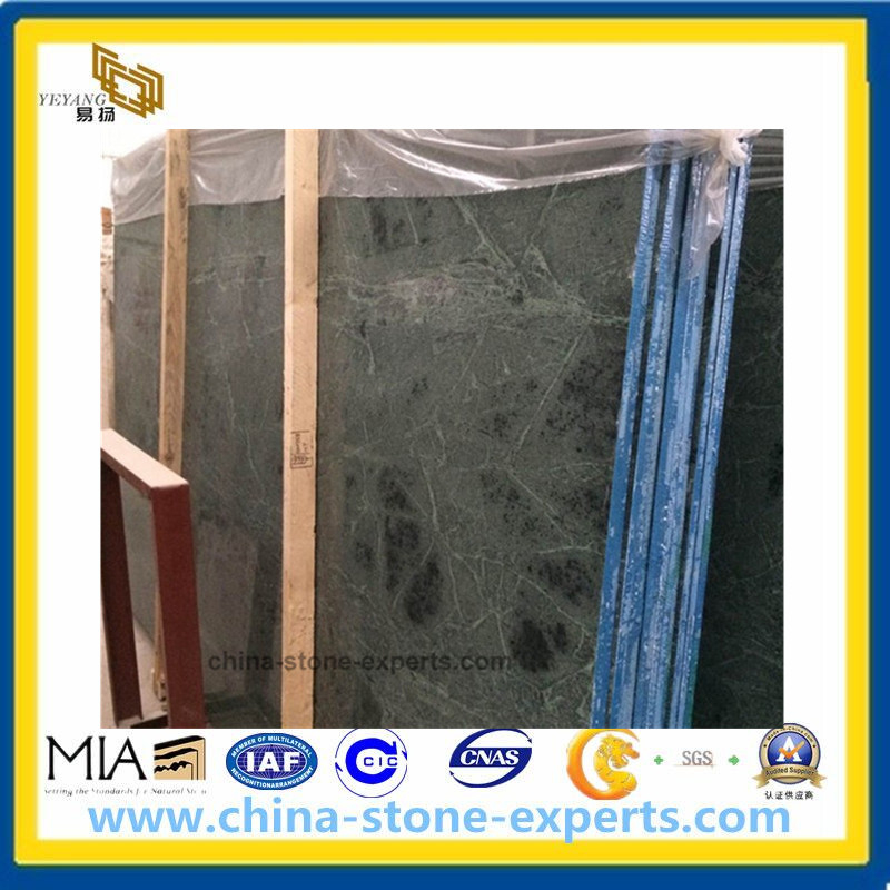 China Green Yuwen Stone Marble Slab for Countertop or Flooring