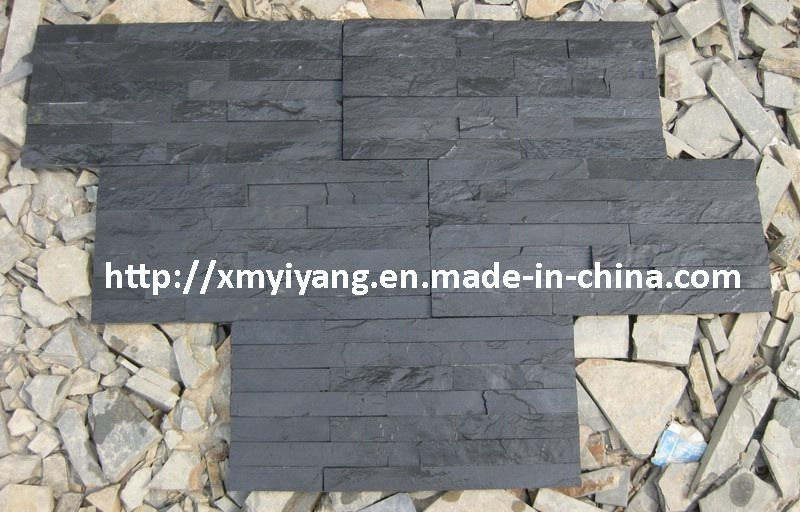 Black Slate Stacked Stone for Wall Cladding
