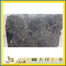 Black and Gold Granite Slab for Stone Flooring