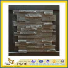 Natural Black Slate Wall Cladding, Manufactured Thin Cultured Stone Veneer (YQA-S1026)