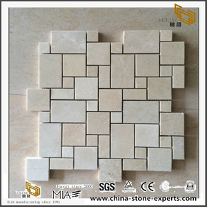 Cream Color Pattern Beige Marble And Travertine Tiles Mosaic Tiles