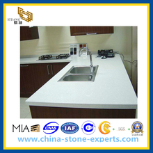 Crystal White Artifical Stone Quartz Countertop for Kitchen (YQG-CV1005)