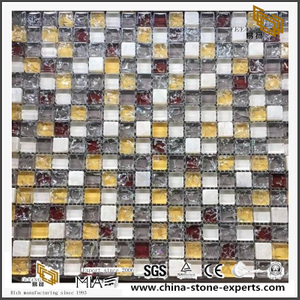 Mixed Colorful Glass Marble Gem Mosaic For Decoration Product
