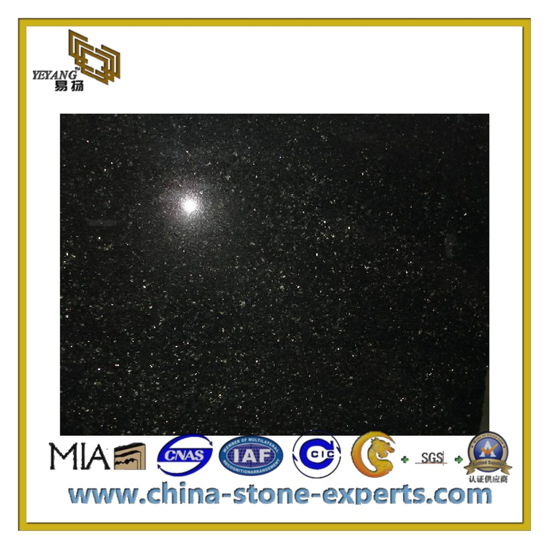 Polished Absolute Black Granite Stone Tile for Flooring and Wall(YQC-GT1018)