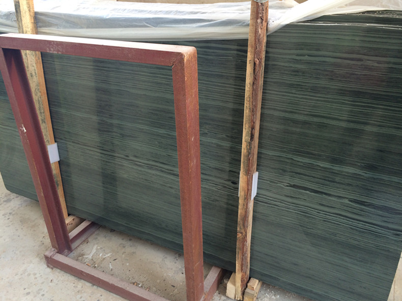Wooden Green Marble Slab for Floor and Tile
