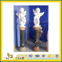 White Marble Stone Carved Psyche and Cupid Angel Statue Sculpture(YQG-LS1011)