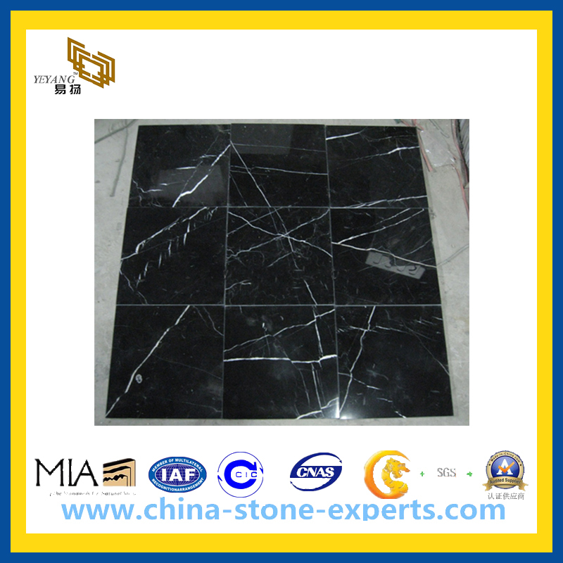 Marble Stone Black Marquina for Flooring, Wall and Vanity(YQC)