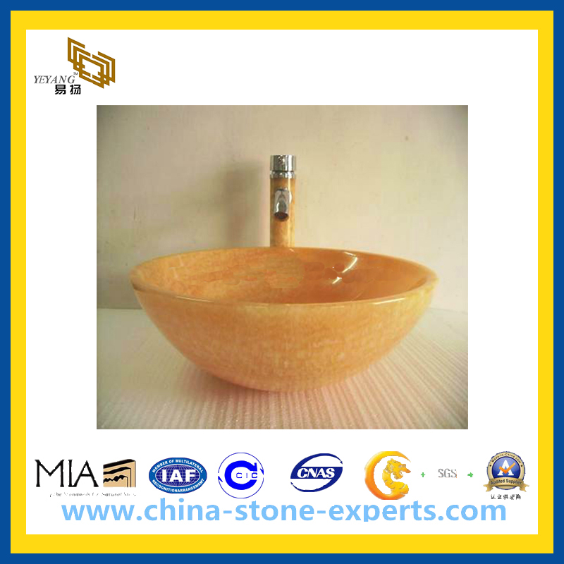 Orange Yellow Onyx Sinks for Kitchen, Bathroom (YQG-CV1037)