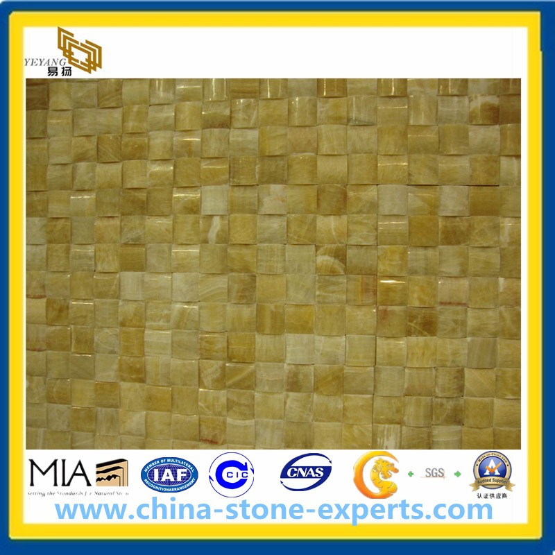 Yellow Honey Onyx Marble Stone Mosaic for Tile, Wall (YYAZ)