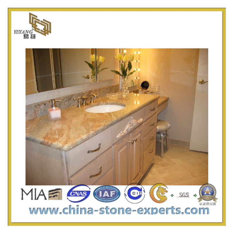 Natural Stone Polished Bathroom Granite Vanity Top(YQC)