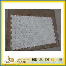 Castro White Stone Marble Mosaic for Bathroom Flooring Tile