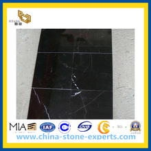 China Black Nero Marquina Marble Tile for Flooring, Walling (YQC)