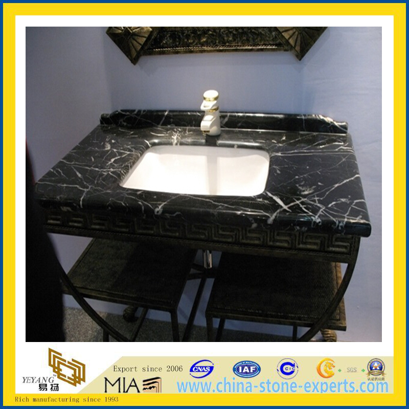 Black marquina black marble vanity top / marble countertop (YQA-MC1012)