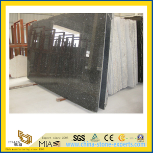 Polished Black Galaxy Granite Tile for Flooring/Outdoor Wall/Stair