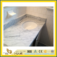 Carrara White Marble Bathroom Vanitytop for Hotel Commercial