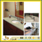 Polished Prefab Sparkle White/Golden Artificial Quartz Stone Bathroom Vanity Top