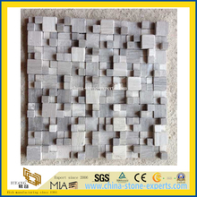 Honed Gray Small Square Stone Mosaic Tile for Outdoor Wall