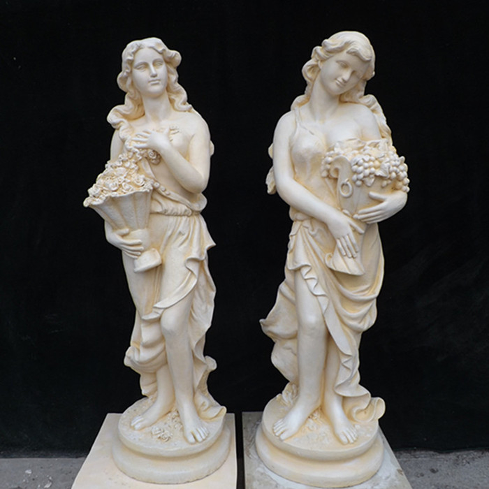 Yellow/ White Marble Carving Sculpture for Outdoor Graden