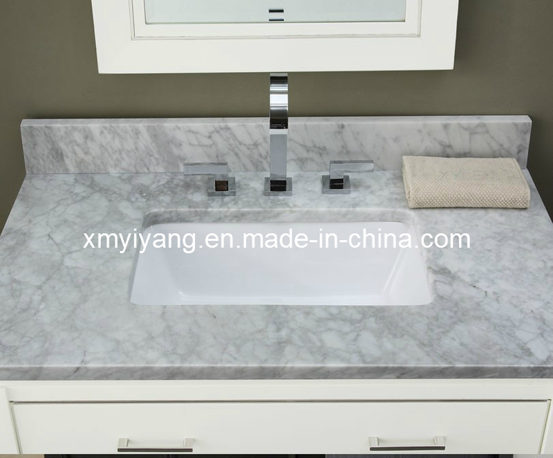 Polished Carrara White Marble Vanity Top for Bathroom (YY-VT001)