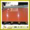 Polished Dark Orange Artificial Quartz Slabs for Kitchen Countertops (YQC)