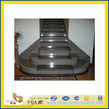 Indoor Building Staircase Step, Black Granite Stone Stair Treads (YQA)