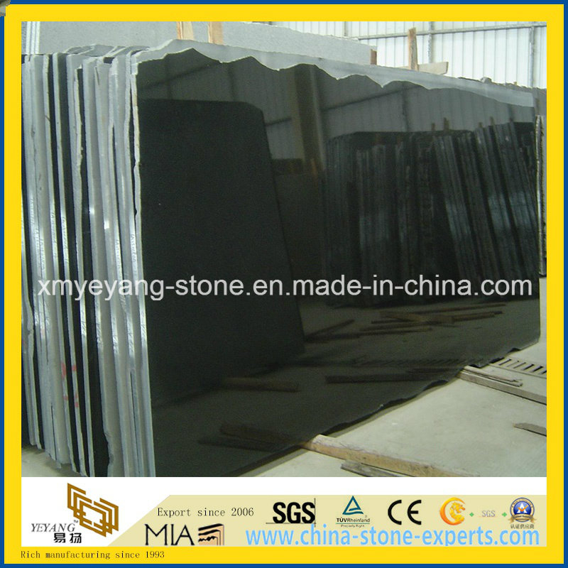 High Polished Shanxi Black Granite Slab for Countertop or Tombstone