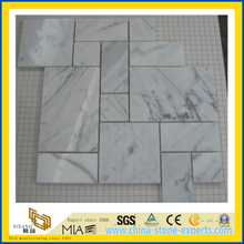 Carrara White Honed Polished Hexagonal Mosaic, White Marble Medallion (YQA-MM1005)