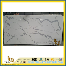 Prefab New Calacatta White Quartz Stone Slab for Worktop