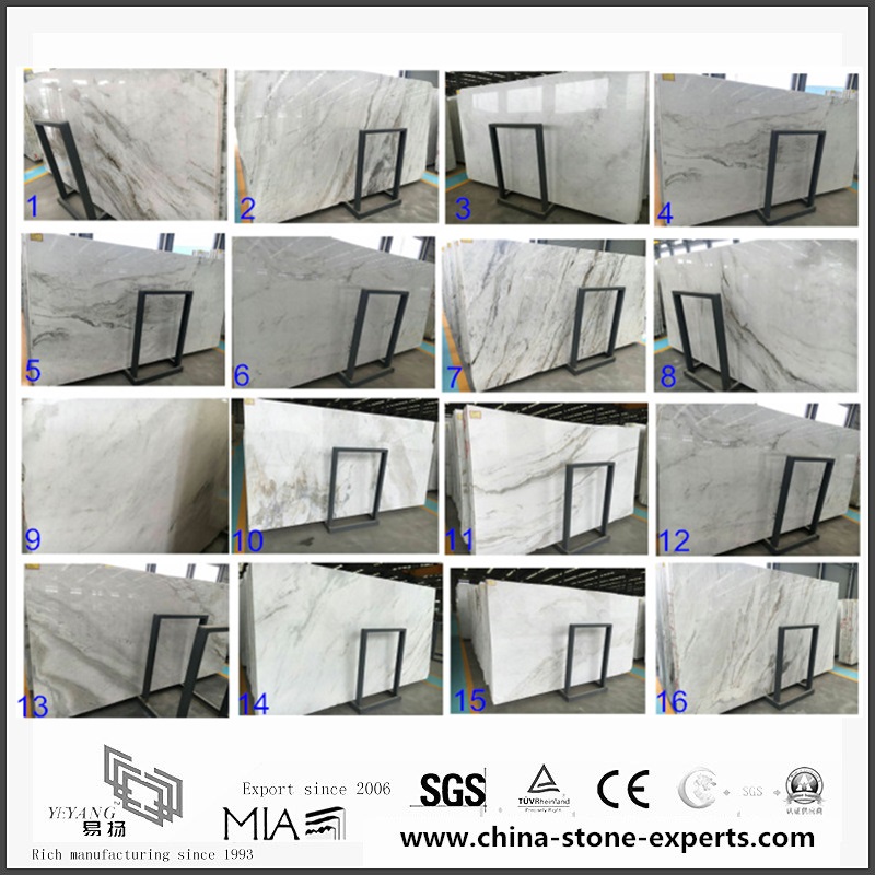 Hot Selling New Polished 2cm thickness Castro White Marble Slabs for Sale (YQW-MSA071102）