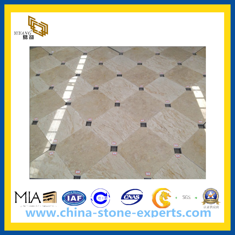 Polished Natural Beige Stone Marble Flooring(YQC)