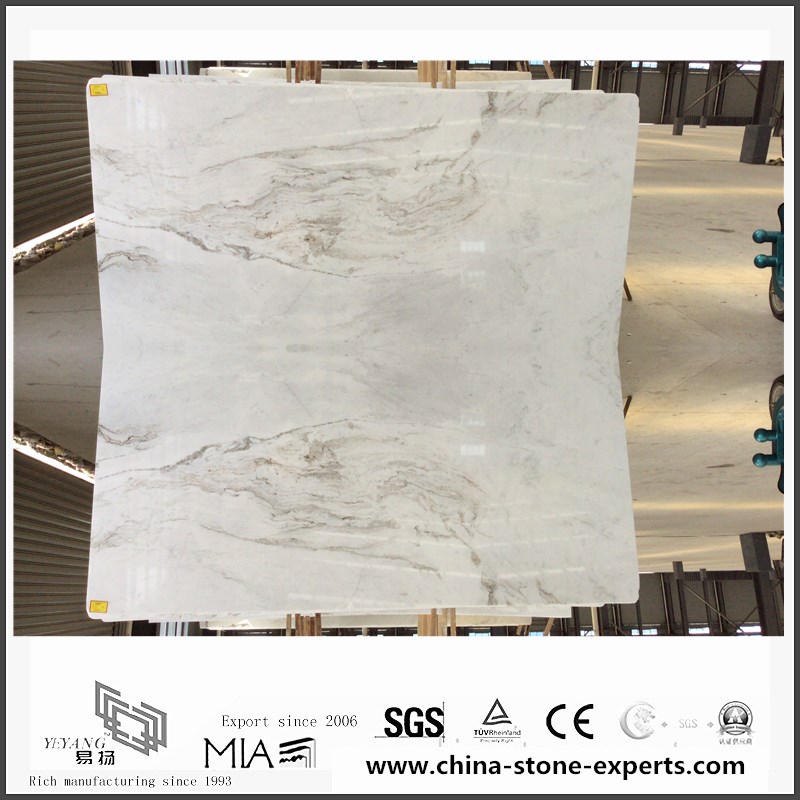 Natural New Arabescato Venato White Marble Slab for Bathroom flooring (YQW-MSA06051905)