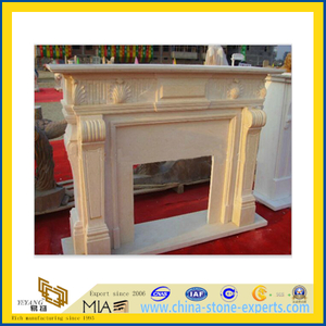 European Yellow Sandstone Fireplace Mantel for Home(YQC)