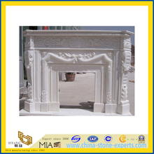 Modern Fireplace Mantel, Guangxi White Marble Indoor Fireplace(YQC)