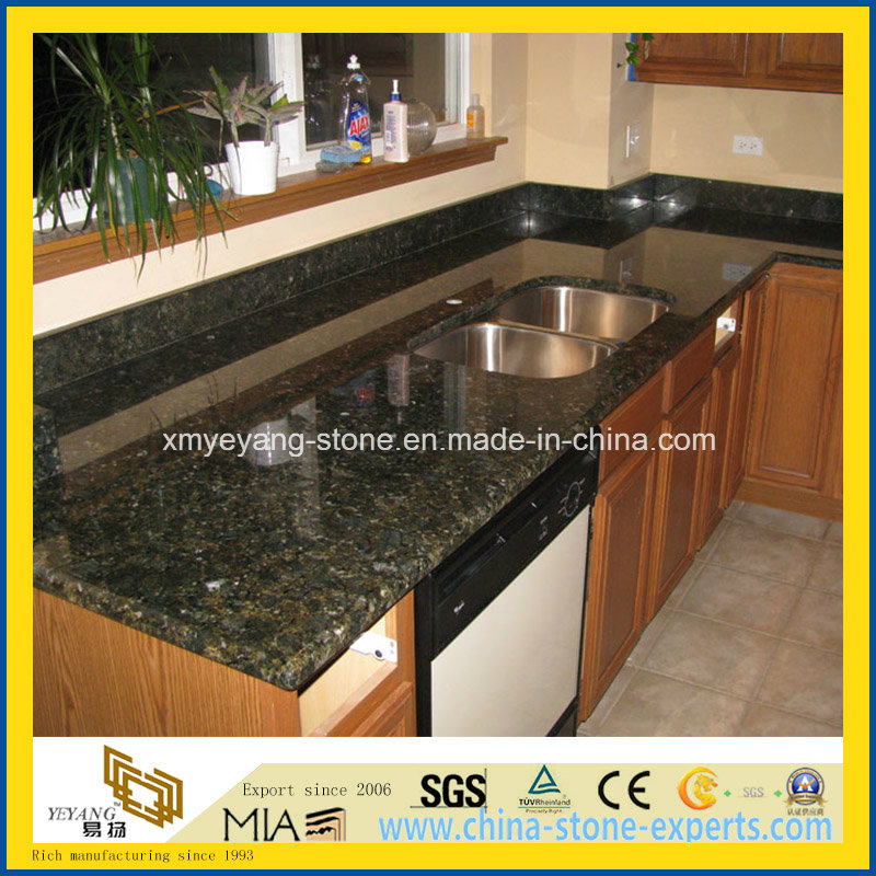 Prefabricated Verde Ubatuba Granite Kitchen Countertops