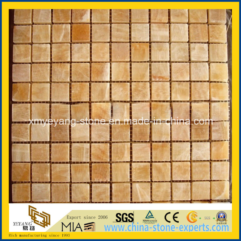 Natural Yellow Honey Onyx Mosaic Tile for Wall Decoration