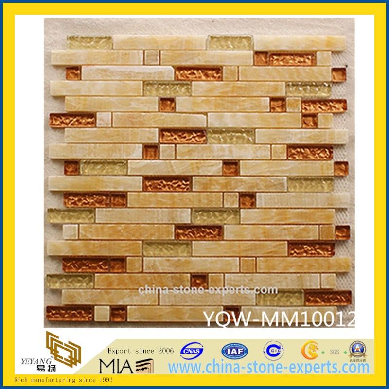 Mixed Color Natural Stone Marble Mosaic for Background Wall Tile