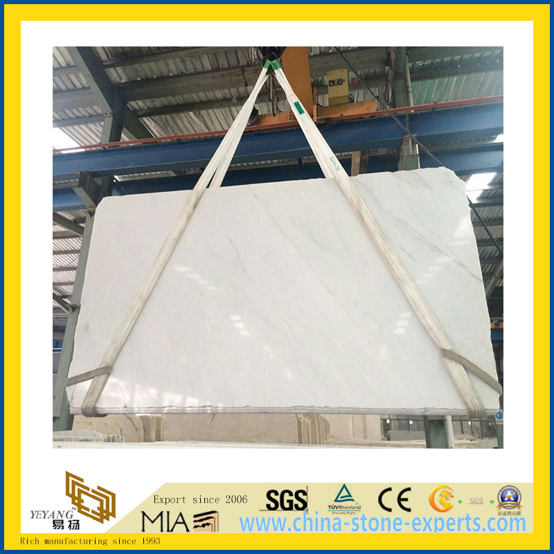 Polished Natural Stone Castro White Marble Slabs for Countertop/Vanitytop (YQC)