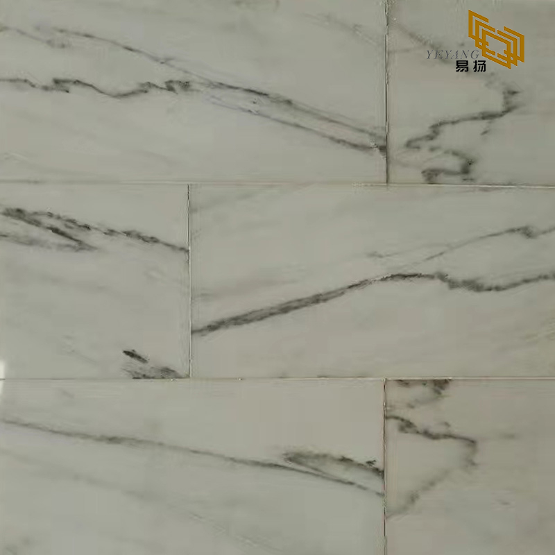 New Product Rectangle with Lines Pattern Marble Stone Calacatta White Mosaic