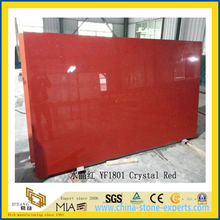 Polished Crystal Red Artificial Quartz Slabs for Kitchen Countertops (YQC)