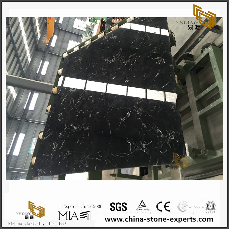 New Discount Black Ice Flower Marble Slabs for Home Decor with cheap cost