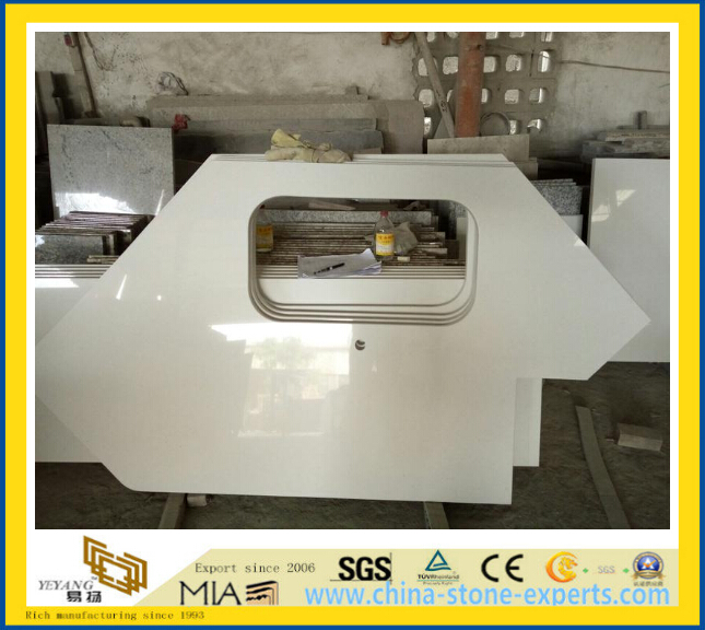Prefabricated White Quartz Kitchen Countertops-Yya