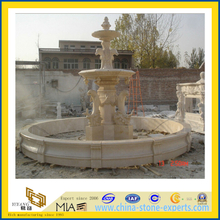 Beige Marble Stone Dolphin Water Fountain (YQA-F1002)
