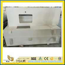 Solid White Artificial Quartz Countertops for Kitchen Bathroom (YYK -Q01)