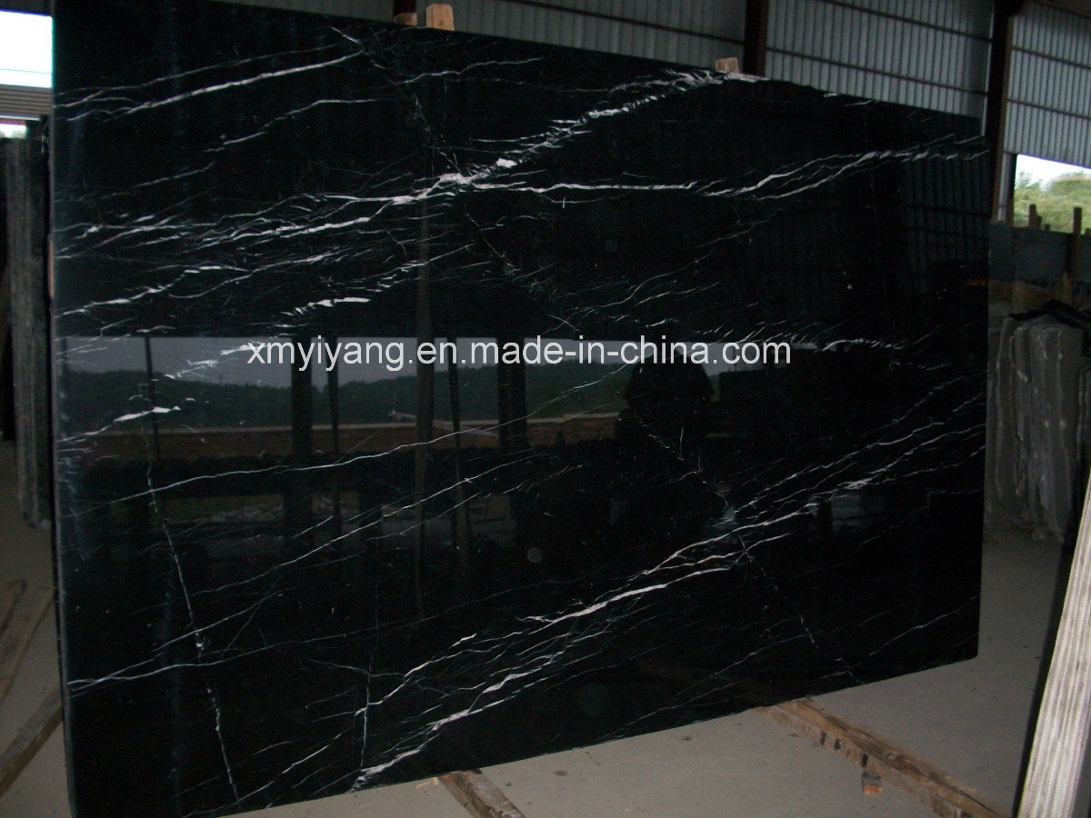 Nero Marquina Marble Slab for Vanity Top and Tile (YY-VNMS)