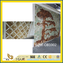 Green/White/Yellow Natural Stone Onyx for Background, Floor Tiles
