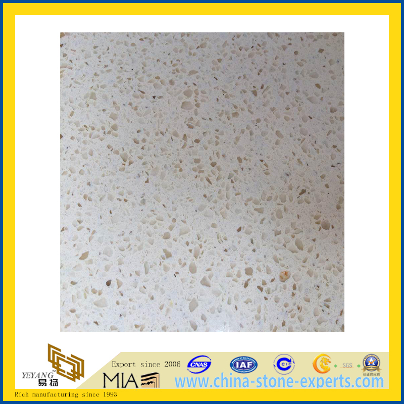 White Artificial Quartz Stone for Tiles, Slabs, Countertops (YQC)