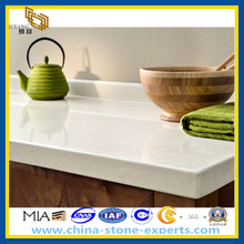 Polished White Artificial Quartz Stone Kitchen Countertop (YQZ-QC)