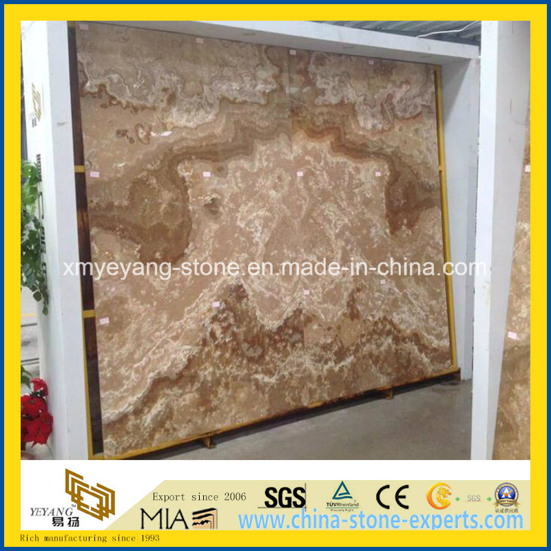 Polished Natural Yellow Onyx Slab for Background Wall
