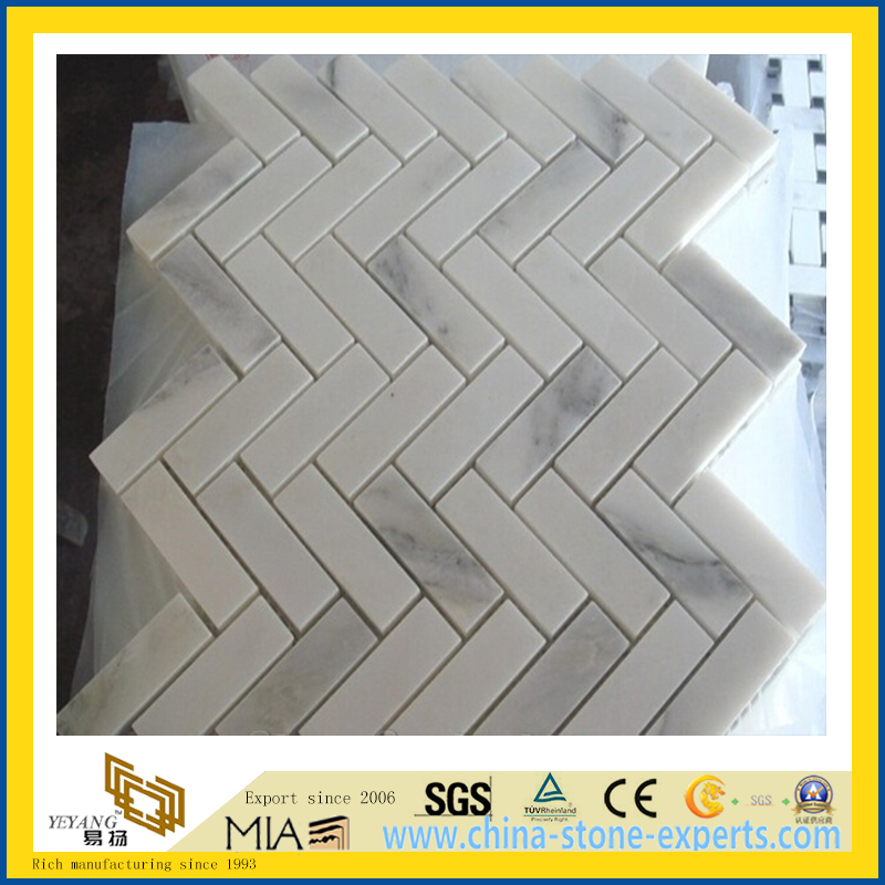 White Marble Mosaic Tiles (YQA-MM1003) 