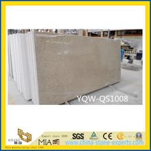 Beige Artificial Quartz Stone Slab for Home &amp; Hotel Countertops/Tiles